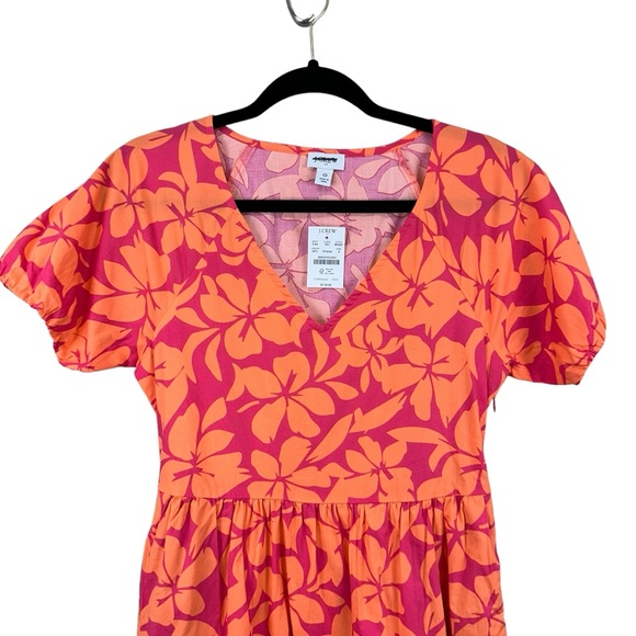 NWT J Crew Factory Pink Floral Lace Sheath Dress Sz 4 Cocktail Party Sleeveless main image 1